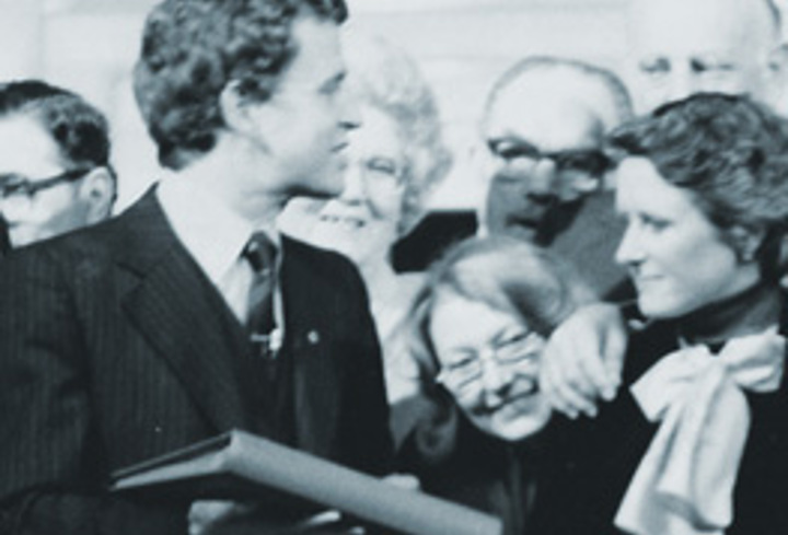 Photo showing Mike receiving the big red book on This is Your Life